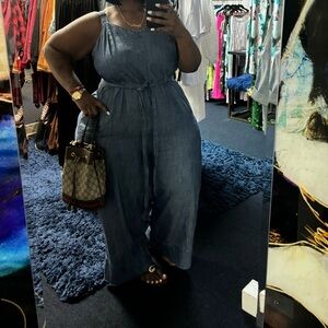 Lane Bryant Blue Denim Jumpsuit